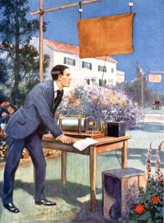 Guglielmo Marconi in his father's garden at Bologna