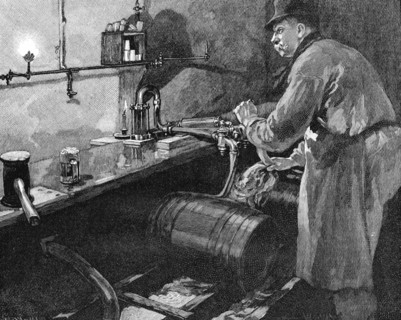 Mise en tonneau de la bière dans une brasserie américaine