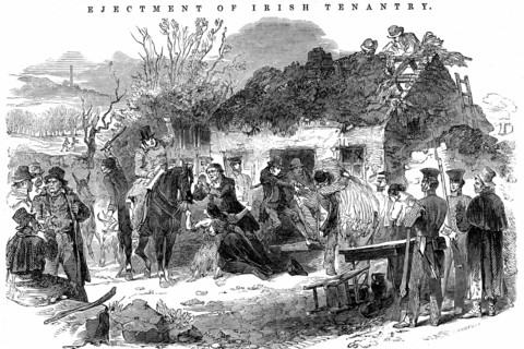Potato Famine: Irish peasant family evicted from their tumbledown cottage