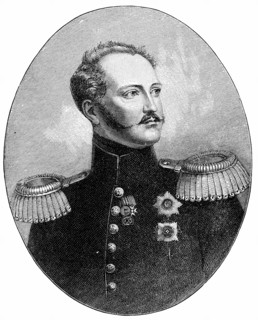 Woodcut showing Nicholas I (1796-1855), Tsar of Russia