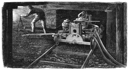 Hydraulic coal cutting machine, shown at the Paris International Exposition of 1867