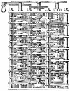 Gravure représentant la "Machine à différences" de Babbage