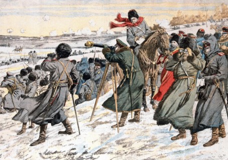 Russo-Japanese War 1904-1905: Russian General Kouropatkine giving order to retreat after the Battle of Moudken