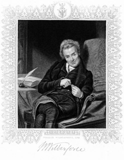 Engraving showing William Wilberforce, English philanthropist