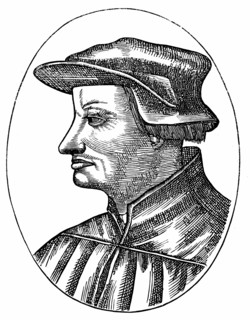 Engraving showing Ulrich Zwingli (1481-1531) Swiss Reformation divine