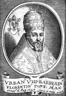 Gravure représentant Urbain VIII (Maffeo Barberini, 1568-1644) Pape à partir 1623