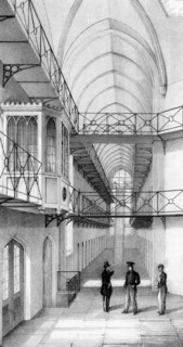 Lithograph showing the Reading Gaol, Berkshire, England