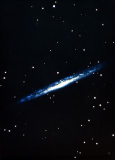 Galaxie spirale vue de profil