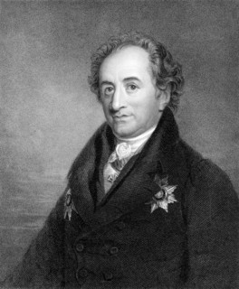 Engraving showing Johann Wolfgang von Goethe