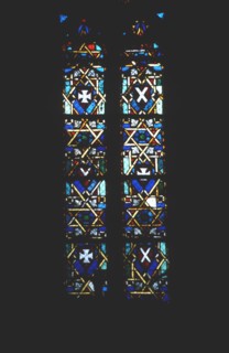 Gothic.stained glass. In a Barcelona church