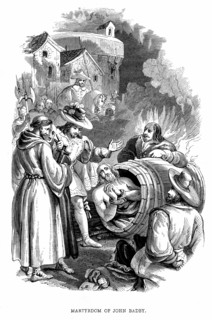 John Badby allant etre brule vif pour heresie (mort en 1410) a Smithfield, Londres
