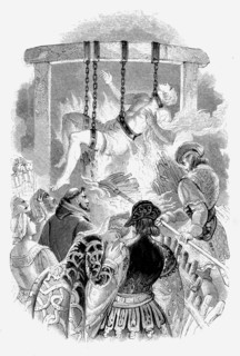 John Oldcastle, Lord Cobham, Lollard leader. Condemned as heretic for denying transubstantiation