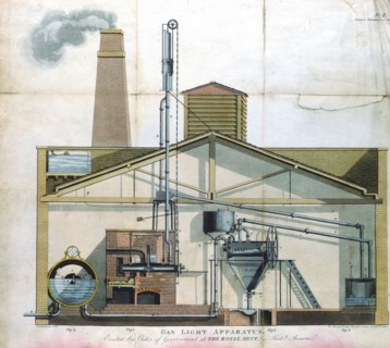 Gas lighting apparatus at Royal Mint, London