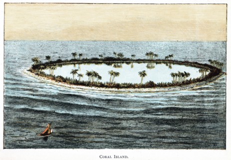 Recif de corail entourant un lagon