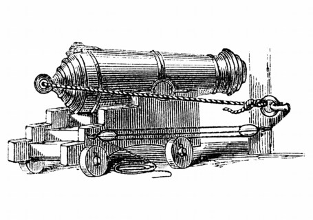 Carronade, petite piece d'artillerie navale de grand calibre, semblable a un mortier