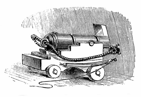 Canon de bateau sur un affut de canon