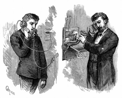 Abonne au telephone joignant un correspondant par l'intermediaire d'un operateur telephonique