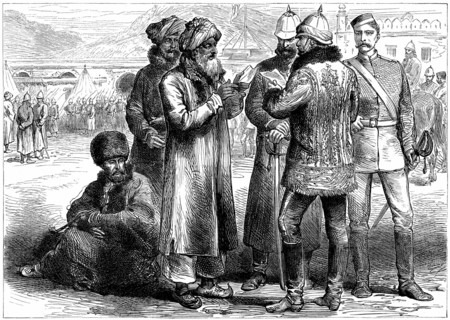Second Anglo-Afghan War (1878-1880): General Frederick Roberts (1832-1914) at his headquarters at Sherpore Cantonments