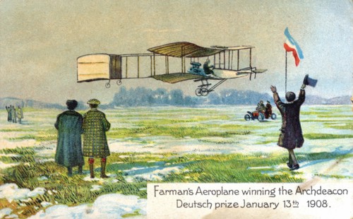 Henri Farman (1874-1958), aviateur francais et constructeur aeronautique, 13 janvier 1908