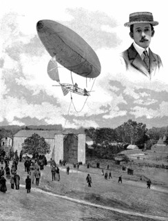 Alberto Santos-Dumont (1873-1932), pionnier bresilien de l'aviation, le 19 octobre 1901