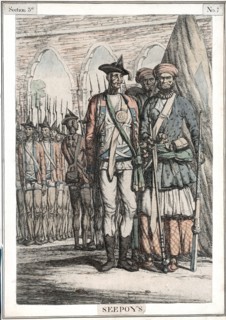 Troupes d'indiens cipayes employes par la East India Company
