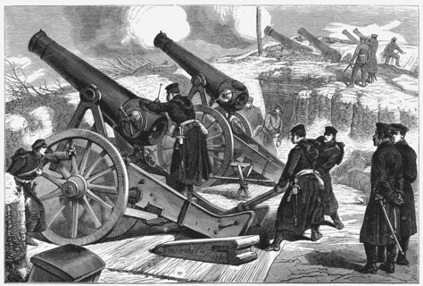Franco-Prussian War 1870-1871, prussian siege guns in front of Paris