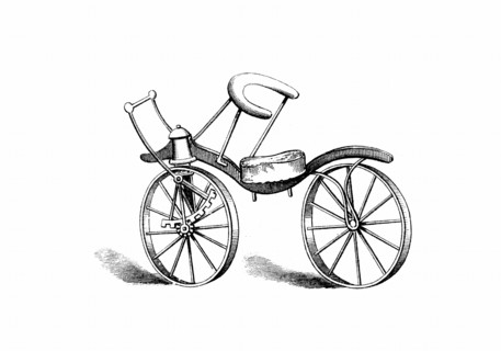 Amelioration de la bicyclette du baron von Drais par Lewis Gompertz