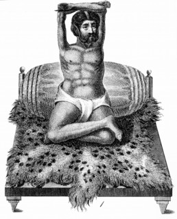 Purana Puri, fakir ou homme religieux, exercant sa discipline pieuse