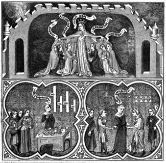Illustration allégorique de Dame Justice