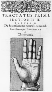 Première page d'un chapitre sur la chiromancie
