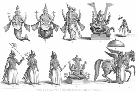 Gravure représentant Vishnu