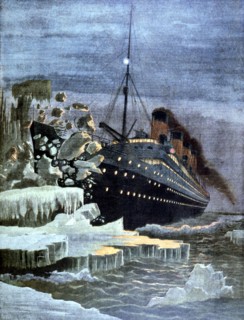 Le Titanic heurtant un iceberg
