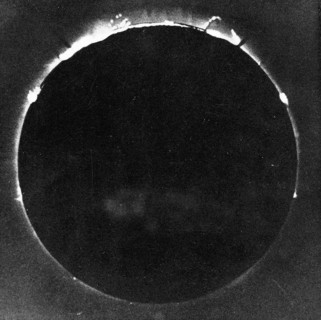 Warren de la Rue's photograph of total solar eclipse at Rivabellosa, Spain 18 July 1860