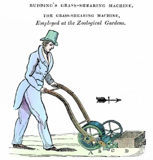 Tondeuse à gazon inventée par M.Budding