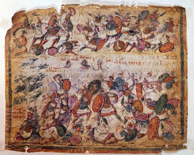 Battle scene from a manuscript of Homer "Iliad"