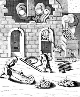 Smelting of copper: making liquation cakes by reducing copper in furnaces and alloying with lead