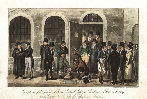 IR&G Cruickshank, "Tom, Jerry et Logic dans la cour intérieure de la prison Newgate de Londres"