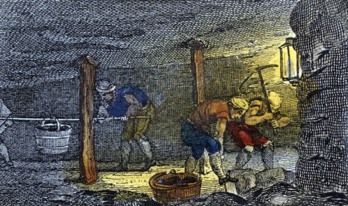 Scène souterraine dans une mine de charbon