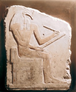 Thoth, Ibis-headed god of the Moon, patron of scribes and magicians, secretary of the gods.