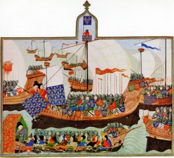 Joint French and English expedition setting out