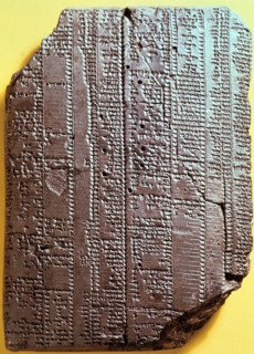 Babylonian clay tablet with text