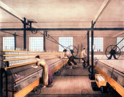 Spinning cotton with self-acting mules of type devised by Richard Roberts