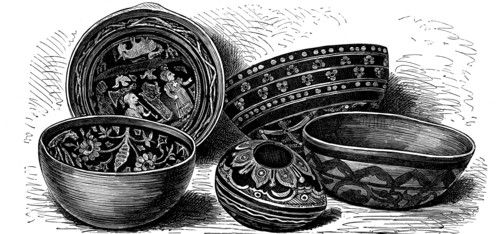 Vessels of japanned earthenware from Brazil