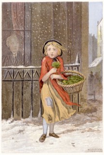 Young girl in rags and wearing a shawl