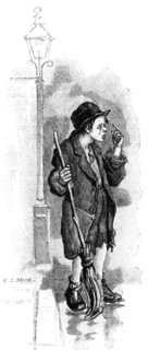 Boy crossing sweeper who would earn a few pence