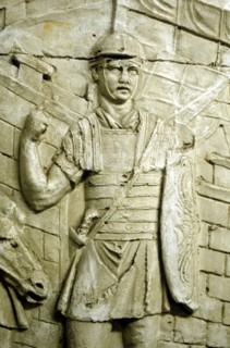 Roman legionary on sentry duty
