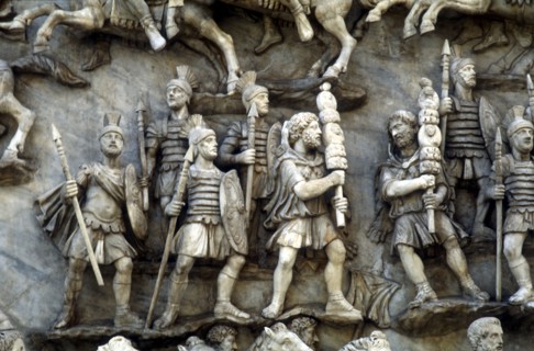 Roman soldiers taking part in Decursio