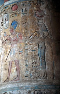 Goddess Isis with King Tuthmosis III