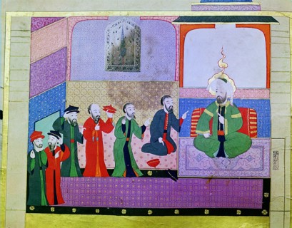 Ezekiel prophesying to the elders of Israel in Babylon