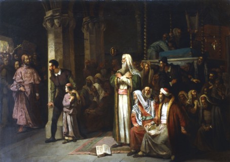 Service in the Synagogue during the reading from the Torah